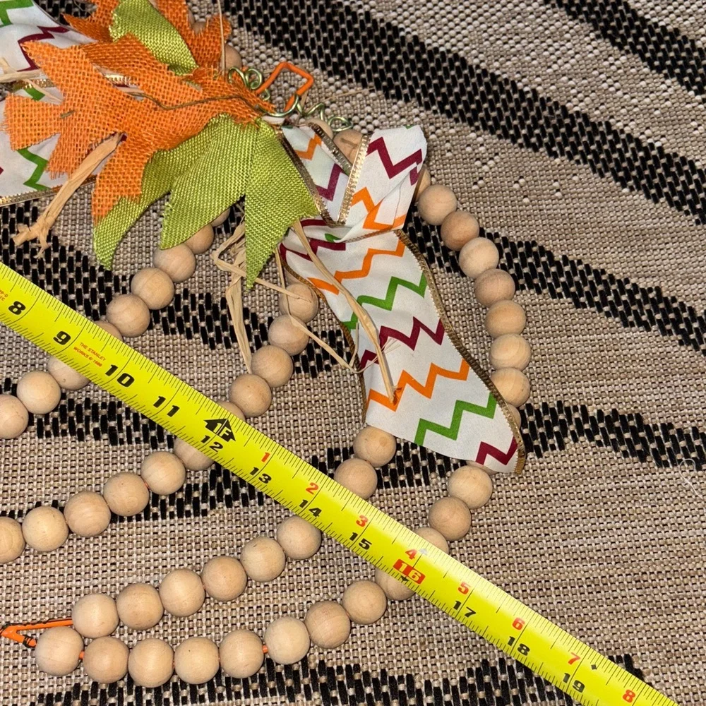 Wood Bead Pumpkin Wall Decor